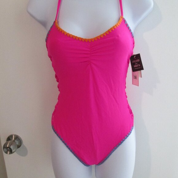 Salt + Cove Cutout Side 1 Piece Swimsuit Embroidery Trim NWT Sz XS - Picture 5 of 11